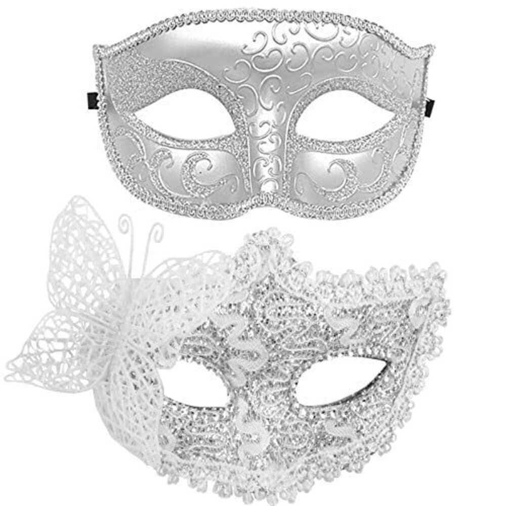 6905 Masquerade Masks Couples White Lace Mask Mardi Gras Mask Venetian Mask